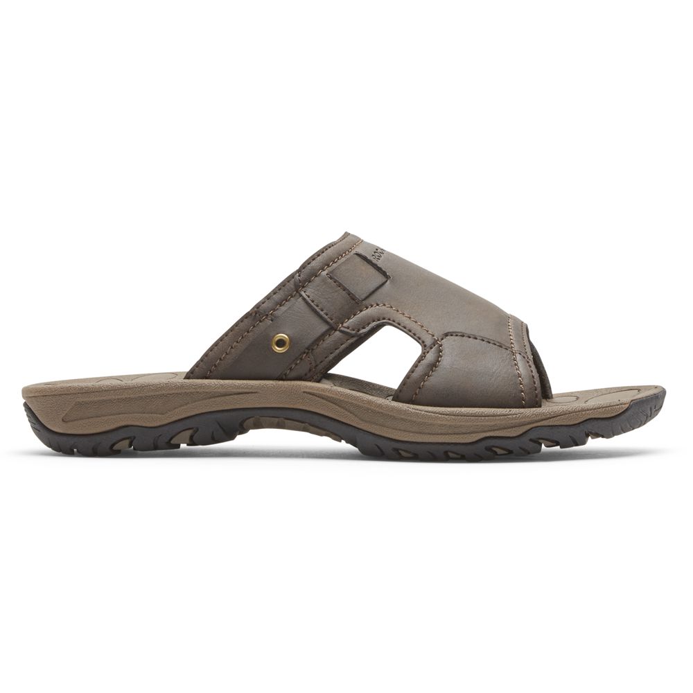 Rockport Hayes Slide - Mens Sandals - Brown - NZ (ISF-631942)